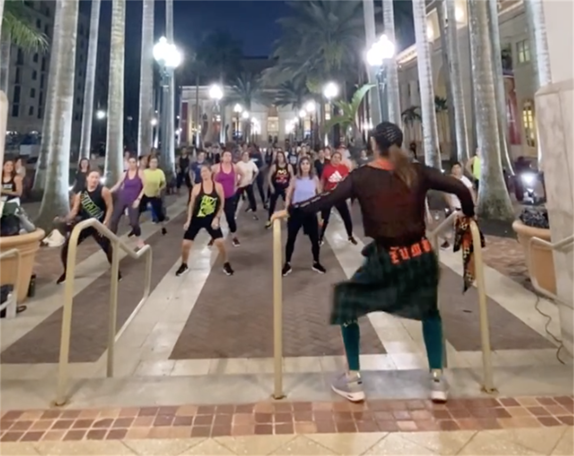 photo from zumba on the plaza class
